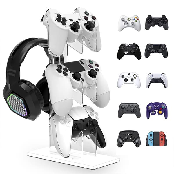 Controller Stand - 3 Tier Til Ps5 Ps4 (Transparent)