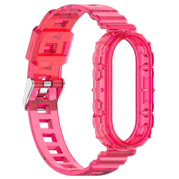 Passer til Xiaomi Mi Band 8 Integreret Transparent Rem Transparent Rose Red