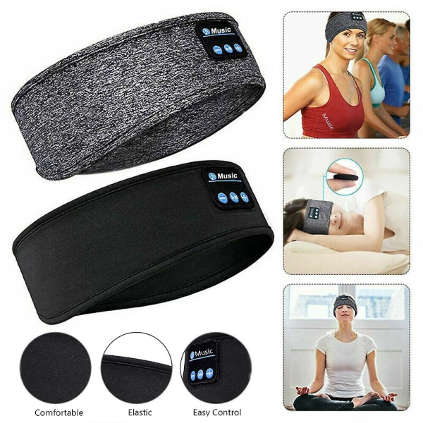 Trådløst Bluetooth-hovedbånd Sovende øjenmasker Hovedtelefon Headset Music Sport Gray