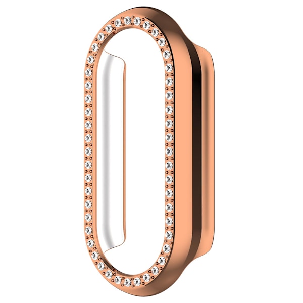 Xiaomi Smart Band 8:lle timanttikoristeinen kellokehys PC-ontto suojakotelo Electroplating Rose Gold
