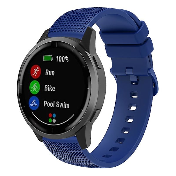 Rutiga mönstrade 22 mm remmar i silikon för Samsung Gear S3 / Huami Amazfit Pace Navy Blue