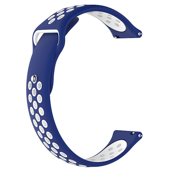 KLB-SSGJ-004 Samsung Gear Sport / Samsung Gear S2 Classic -silikoniranneke 20 mm:n soljella varustettu rannekoru Blue  White