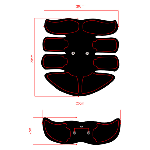 Abdominal Muskelstimulator Ems Hjemmegym Rød Fire-delt Usb