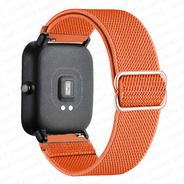 20mm/22mm Rem For Amazfit Gts 4/2e/3/gts2 Mini/gtr 4/3/pro/gtr2/47mm/stratos Nylon Elastisk Urarmbånd Amazfit Bip Rem Orange 20mm