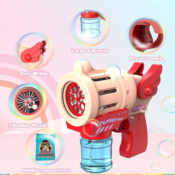 Boblemaskinpistol, Auto Boble Maker-løsning til småbørn Børn, bærbart bobleblæser-gavelegetøj