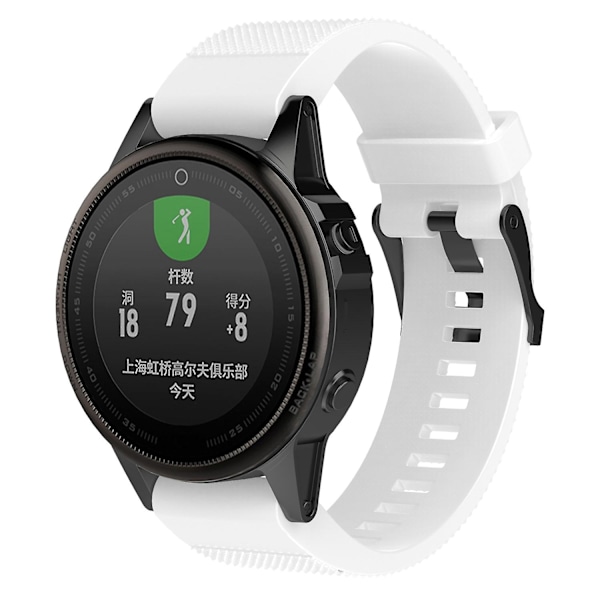 For Garmin Fenix 5S (20mm) Silikonarmbånd (Hvit) White