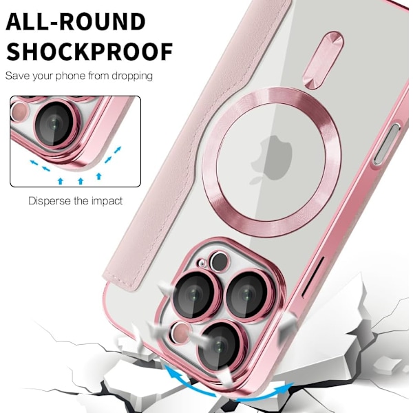 Fodral för iPhone 16 Pro Max kompatibel med Magsafe (Rosa)