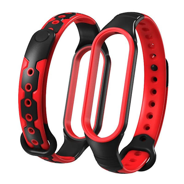 To-farget silikon smartklokkearmbånd armbåndsurrem erstatning for Xiaomi Mi Band 6 Multicolor B Other Xiaomi Models
