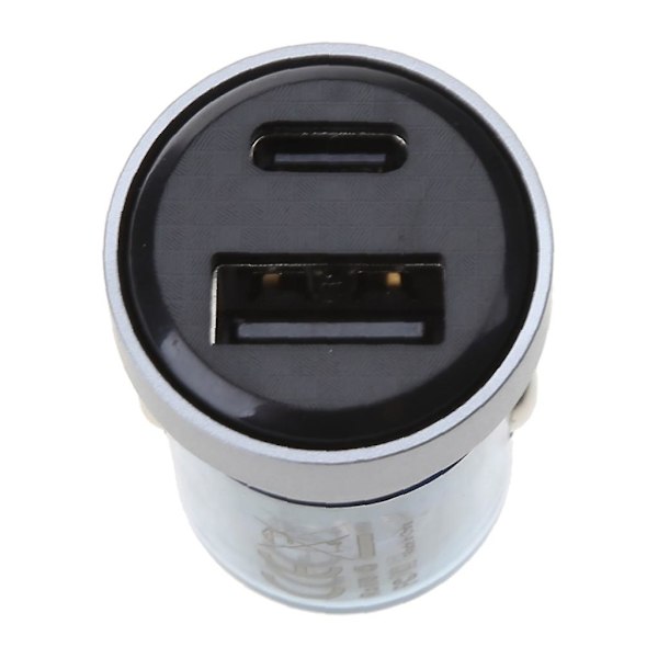 Mini Billader for Bil Dobbel Usb Billader Billadapter Overspenningsbeskyttelse Auto White