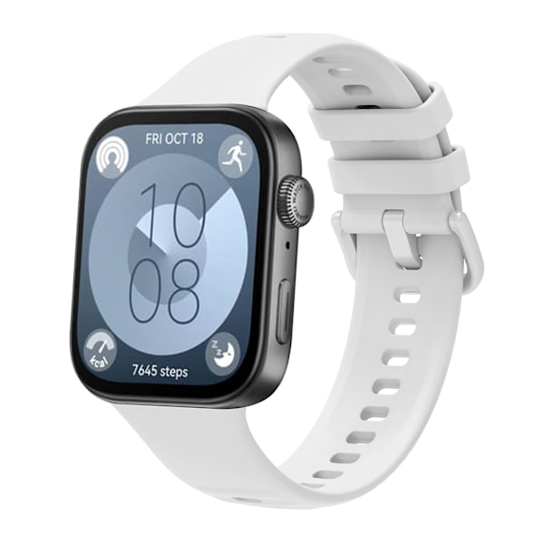 Til Huawei Watch Fit 3 silikoneurrem justerbar rem udskiftning White