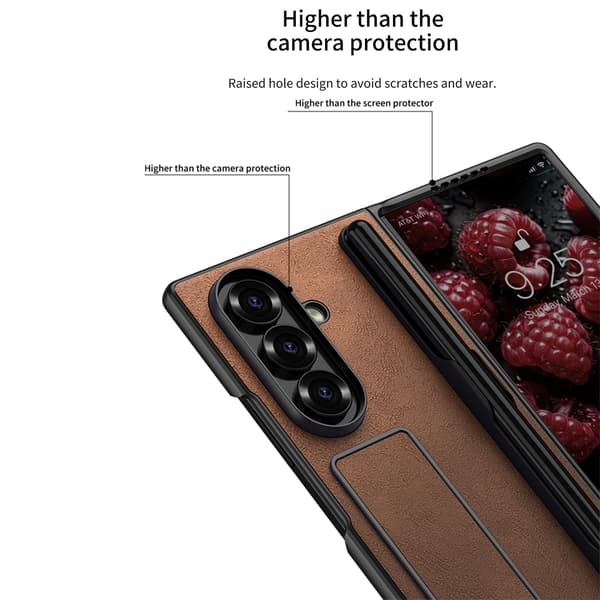 Etui til Samsung Galaxy Z Fold 7, med penn og støtte for håndleddsstropp White