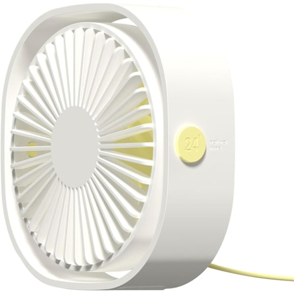 Bordventilator - 3 hastigheder 360° justerbar (hvid)