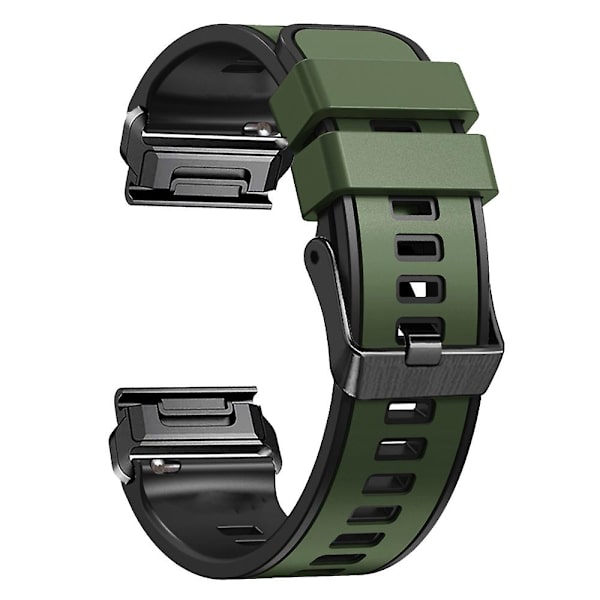 Til Garmin Tactix 7 Pro/Tactix Delta Udskiftningsarmbånd Hurtigudløsning Dual-farve Blød Silikone Sport Watch Band Army Green    Black