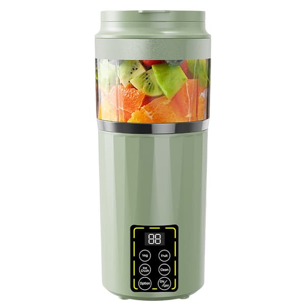Blender, med digital display, bärbar och USB-uppladdningsbar, 460 ml (grön)