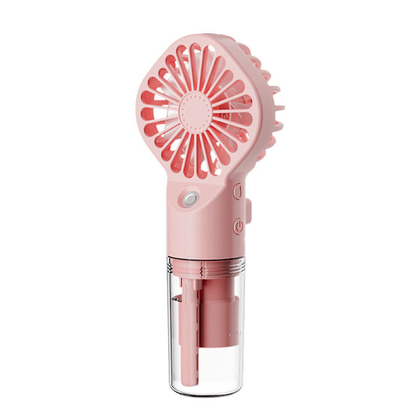 Vifte - Håndholdt tåkefifte, 4 hastigheter (rosa)