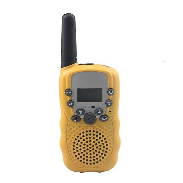 1 par børne walkie talkie 3 km vores dør interphone LCD-skærm Bærbar walkie talkie Yellow