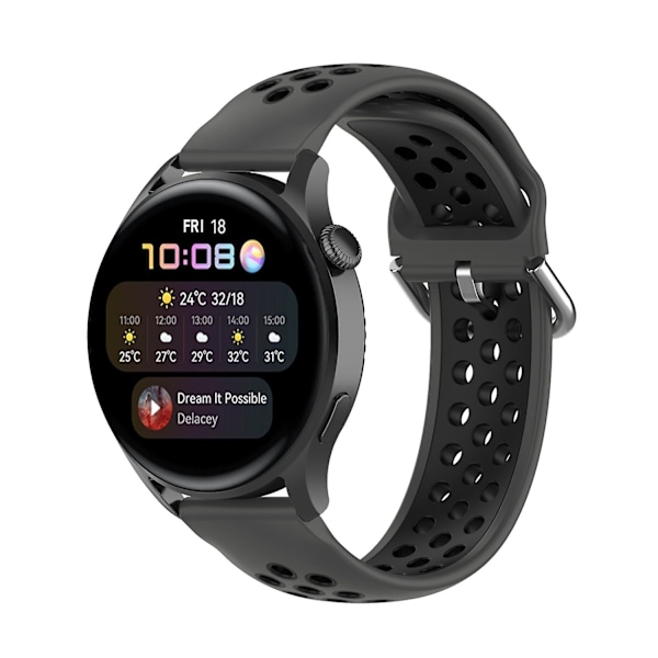 Dualfarget metallspenne justerbar silikonklokkestropp 22mm for Huawei Watch 3/Watch 3 Pro Multicolor B