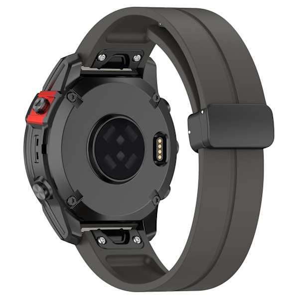 Silikonklockarmband 26 mm Fällbart Spänne Klockarmband För Garmin Fenix 7x/7x Solar/tactix 7 Pro Grey