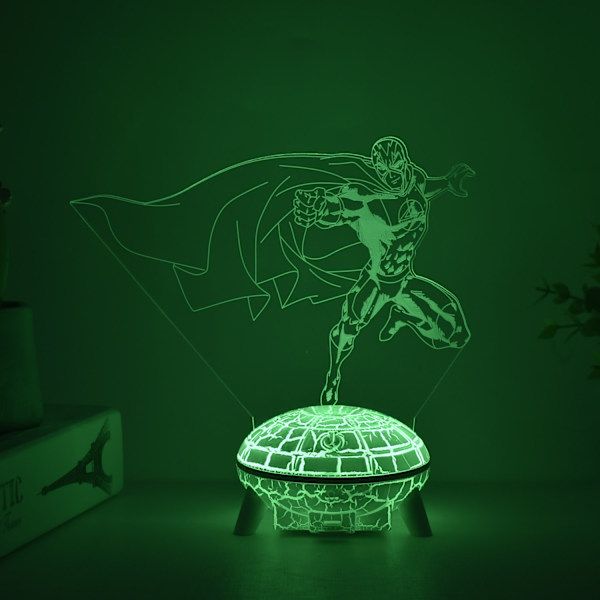 3D natlampe kreativ lysmaleri dekoration figur ornamenter til børns gaver UFO hvid lyn 9 16 color remote control