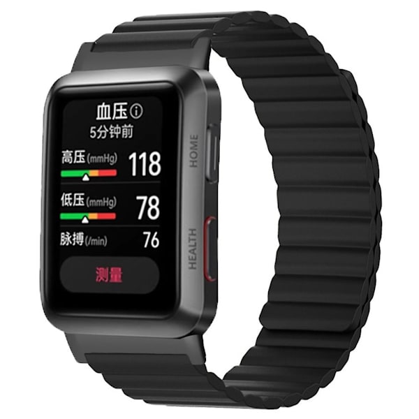 Til Huawei Watch D Magnetisk Justerbar Silikone+Metal Urrem Rem Black