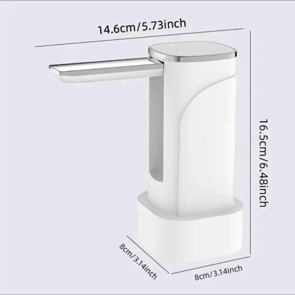 1 stk. Elektrisk vannpumpe for vanndunk med stor LED-skjerm, 1200mAh batteri (svart)