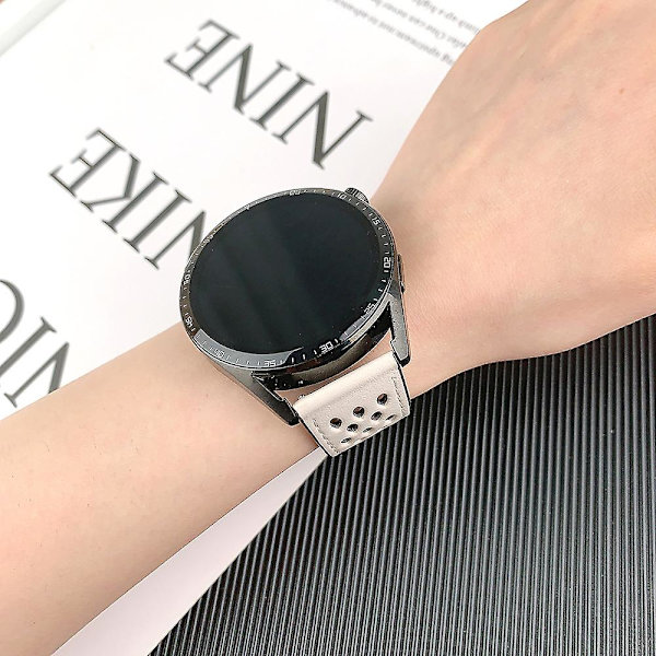 Til Huawei Watch GT 3 42mm/ GT 3 Pro 20mm PU Læderrem Hulsdesign Urrem Starlight
