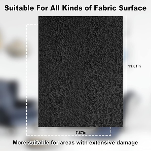 Reparationstejp, Självhäftande lapp i konstläder, Mörkgrå 5-pack (20 x 30 cm)