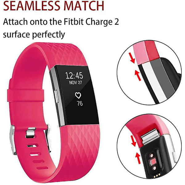 Udskiftningsbånd, der er kompatible med Fitbit Charge 2, Classic & Special Edition justerbare sportsarmbånd Small rose