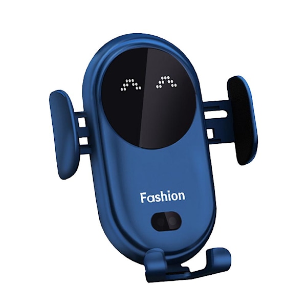 Automatisk bil trådløs lader Biltelefonholder Auto trådløs ladebrakett Intelligent infrarød sensor Blue