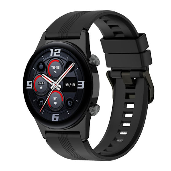 Honor Watch GS 4:lle pehmeä silikonihihna 22 mm:n vaihtokelpoinen ranneke Black