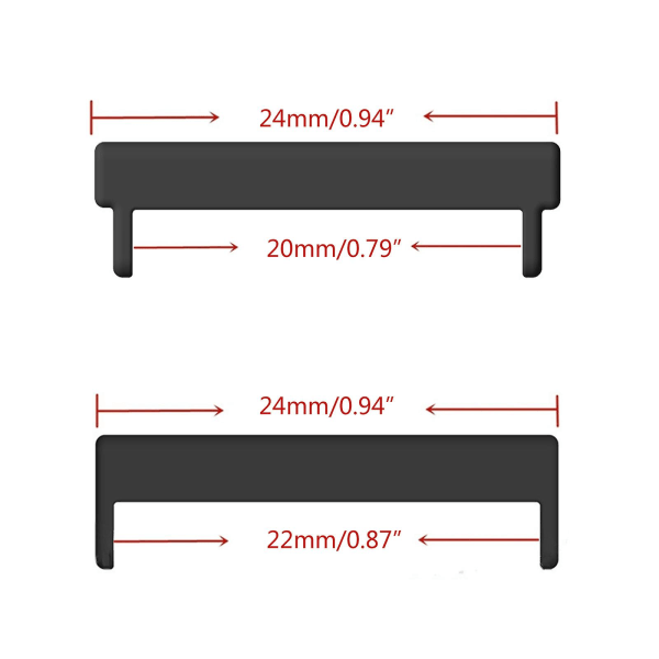 1 par 24 mm till 22 mm/20 mm utbyteskontakt för Suunto7/9/D5i armband 24 to 22mm