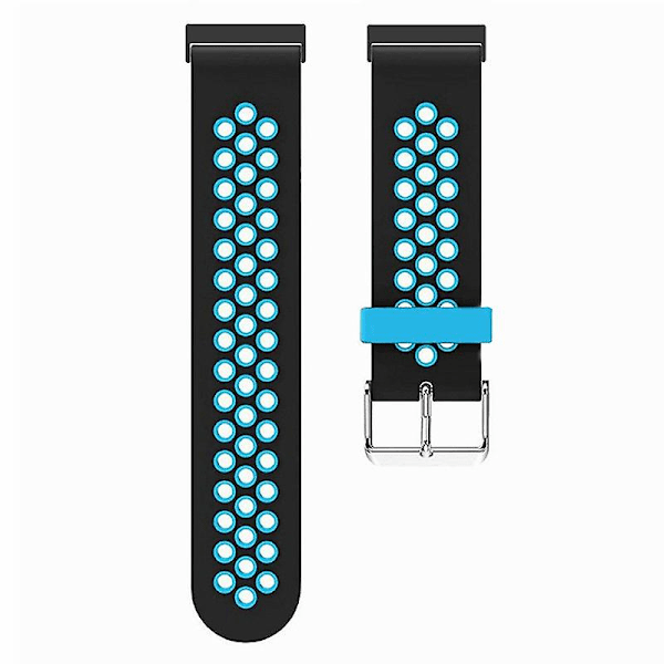 Åndbare huller 24mm silikone erstatningsurrem til Suunto Spartan Sport håndled Hr Baro / Suunto 7 Black Blue
