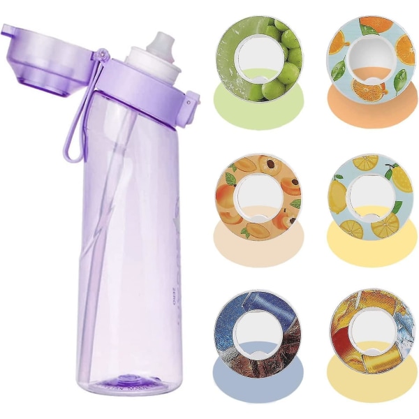Fruktdoft luktande vattenflaska med sugrör, 650 ml BPA-fri och läcksäker gymflaska idealisk för fitness och utomhus Purple 650ml