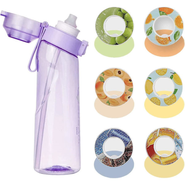 Fruktdoft luktande vattenflaska med sugrör, BPA-fri och läcksäker gymflaska idealisk för fitness och utomhus(650 ml) Purple 500ml