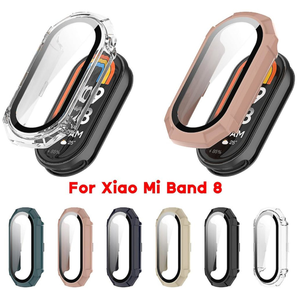 För Mi-Band 8 Full Edge-Screen Protector Case Watch Bumper-Shell Dammtätt cover Black