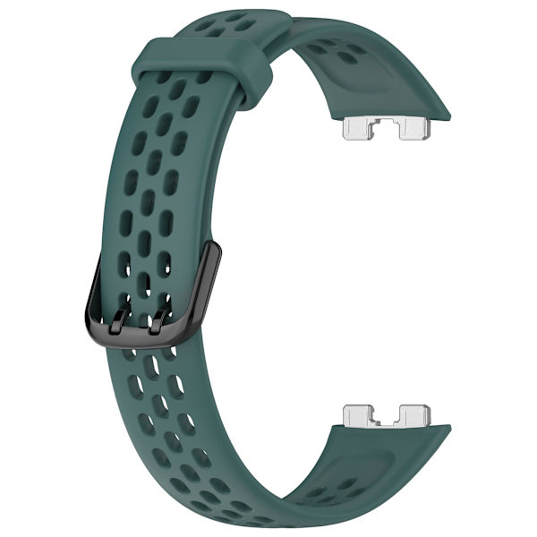 Til Huawei Band 8 Åndbar Silikone Smartwatch Rem Komfortabel At Bære Håndledsrem Green