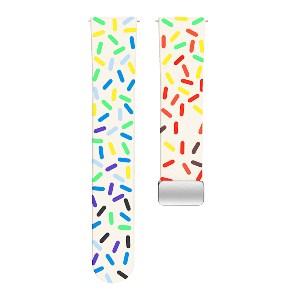 Kuvioitu silikoniranneke Samsung Galaxy Watch6 / Watch6 Classic / Watch 5 Pro / Watch4 Classic -kellolle, 20 mm:n ranneke Starlight Rainbow