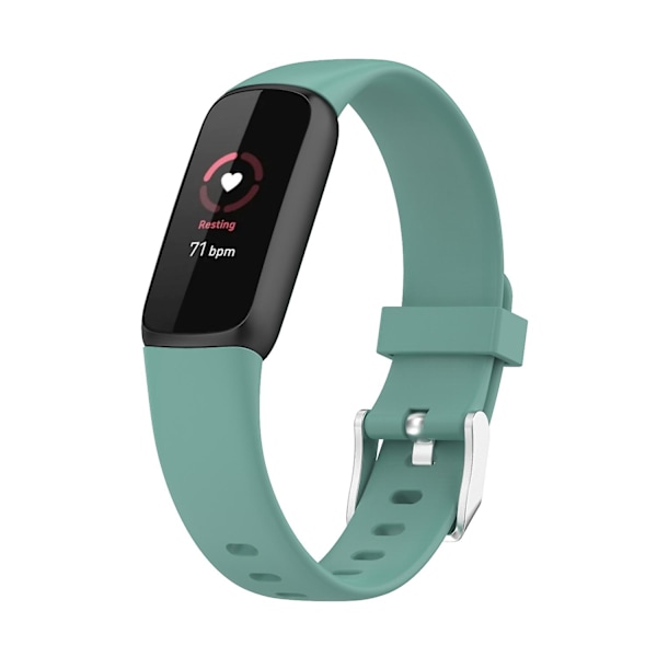 Til Fitbit Luxe silikoneurrem L Pine Needle Green