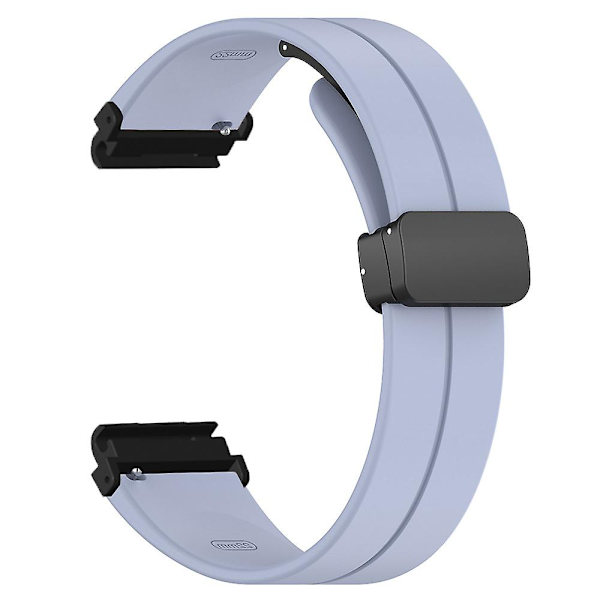 Magnetiskt spänne silikon klockarmband för Garmin Fenix 7s/7s Solar/6s/5s, med 20mm PC-kontakt Lavender Grey