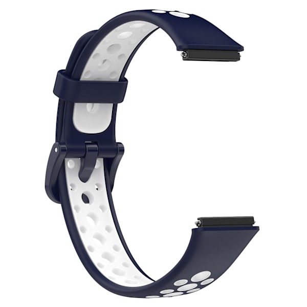 Andningsbar silikonklockarmband för Huawei Band 7 / 7 NFC Dark Blue White