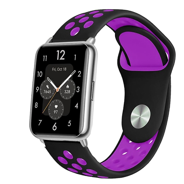 Silikone rem til Huawei Watch Fit 2 Band Active Classic Smartwatch Tilbehør Correa erstatningsbælte Huawei Watch Fit2 rem black purple