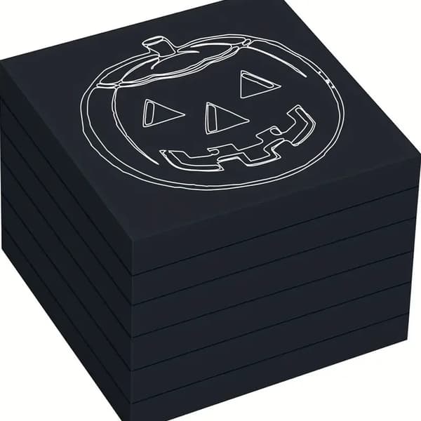 Notesblok - Sorte sticky notes 3\"×3\" 6 blokke selvklæbende noter, 50 ark/blok i alt 300 ark