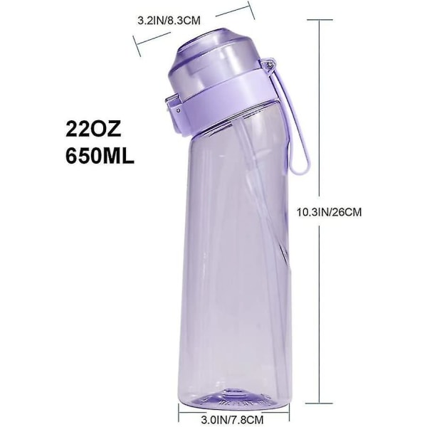Fruktdoft luktende vannflaska med sukker, BPA-fri og läcker gymflaska idealisk for fitness og utendørs(650 ml) Purple 650ml
