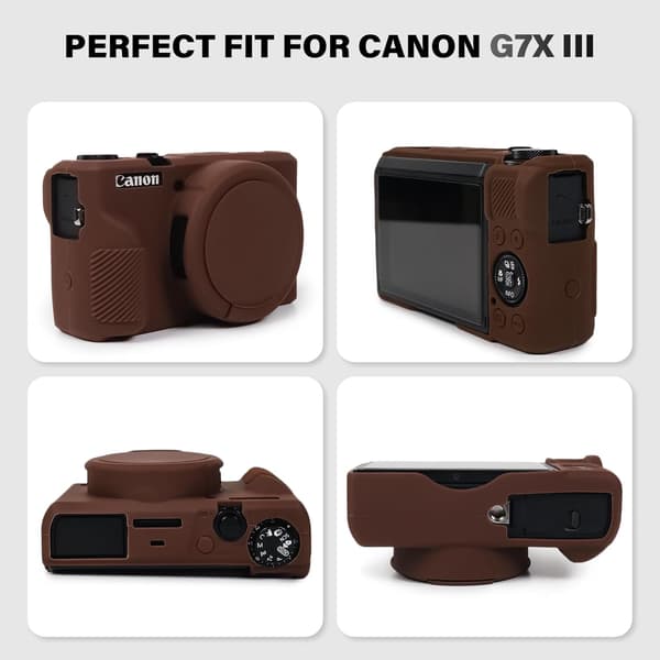 Etui - For Canon Powershot G7X Mark Iii Digitalkamera, Med Avtakbart Linsedeksel (Kaffe)