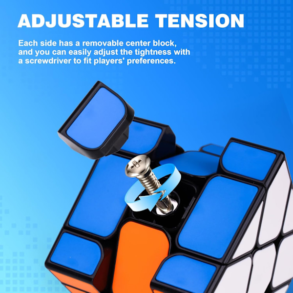 5-pakks Speed Cube-sett, Inkluderer Speed Cube 2X2, 3X3, 4X4 Speed Cube, Pyramid Triangle Speed