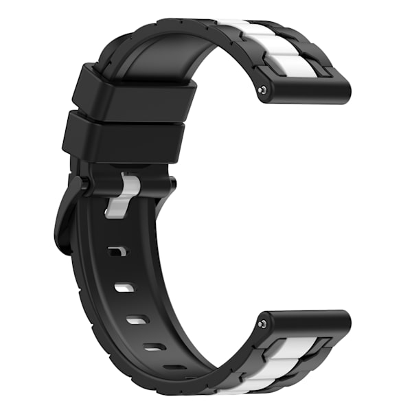 For Polar Ignite/Ignite 2/Unite 20mm Kædeformet Design Silikone Rem Dobbelt Farve Udskiftningsurrem Black White