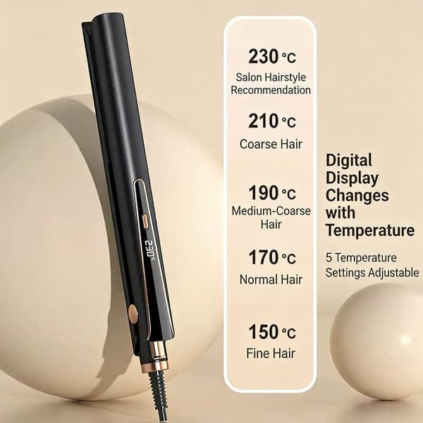 Glattejern, med 30s opvarmningstid, 5 LED temperaturdisplay (sort)