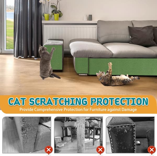 Katteklormatte - Selvklebende DIY Sofa Katteklorebeskyttelse (Grønn, 30×200Cm)