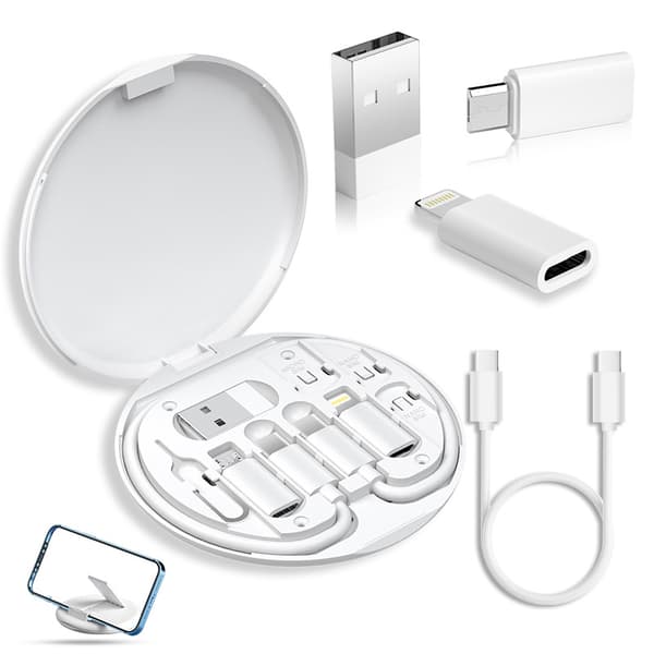 Sovitin - Moni-USB-lataussovitinkaapelisarja (valkoinen)