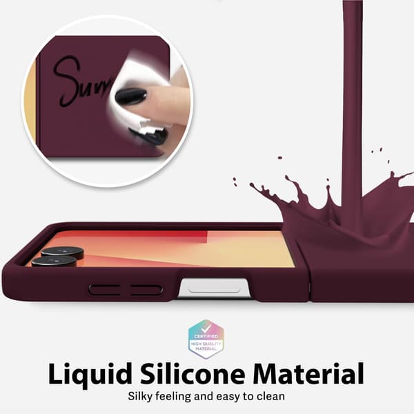 Etui til Samsung Galaxy Z Flip 7, flytende silikon TPU-deksel (plomme)